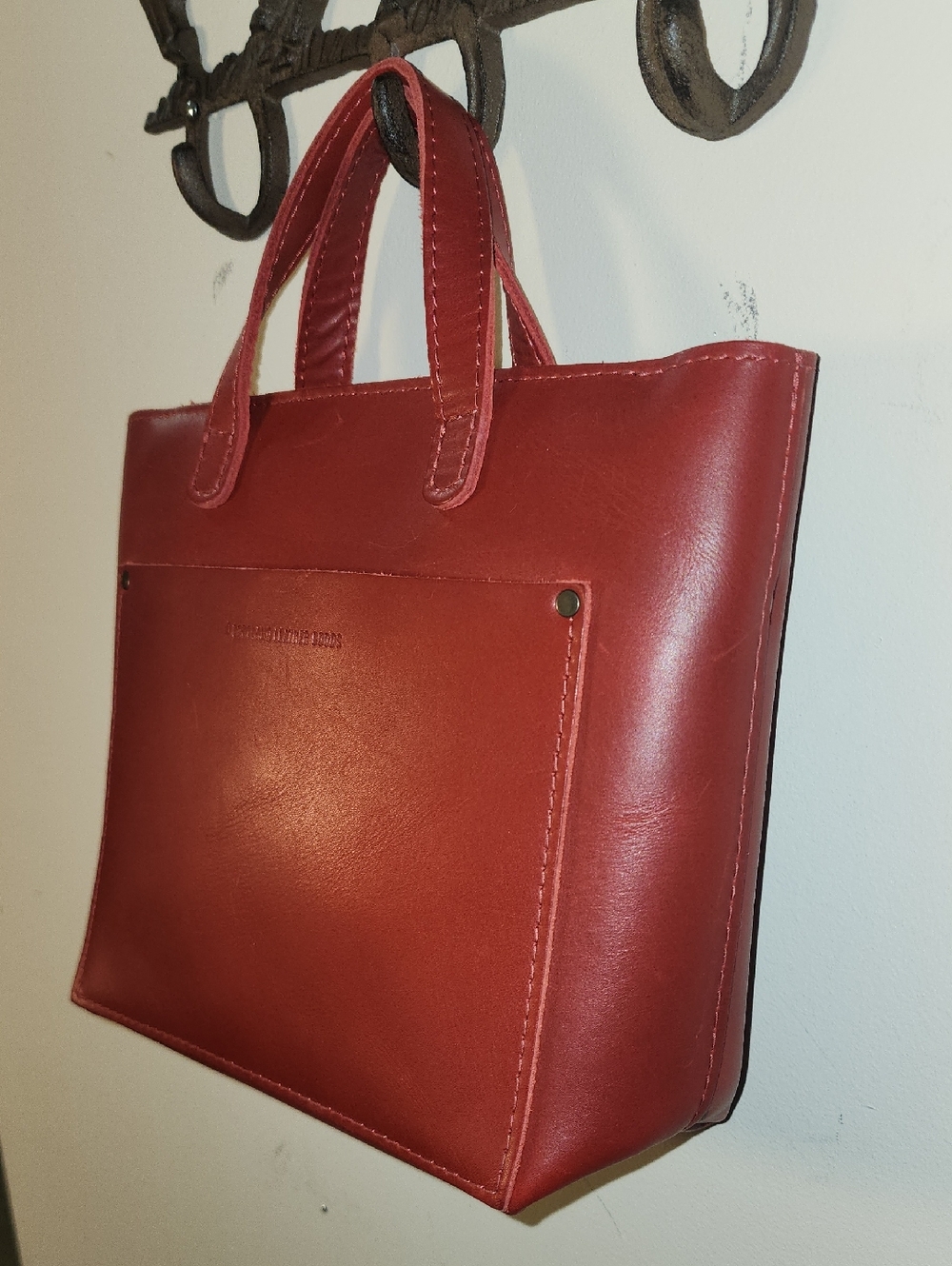 Portland Leather Goods Red Tote Crossbody Bag - Picture 3 of 16